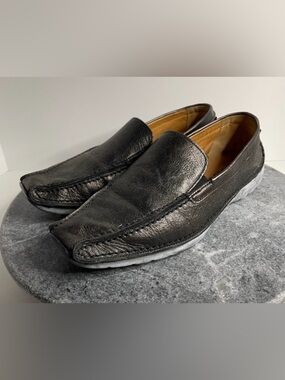 Gabor Mens Black Leather Drivers Loafers Shoes 6